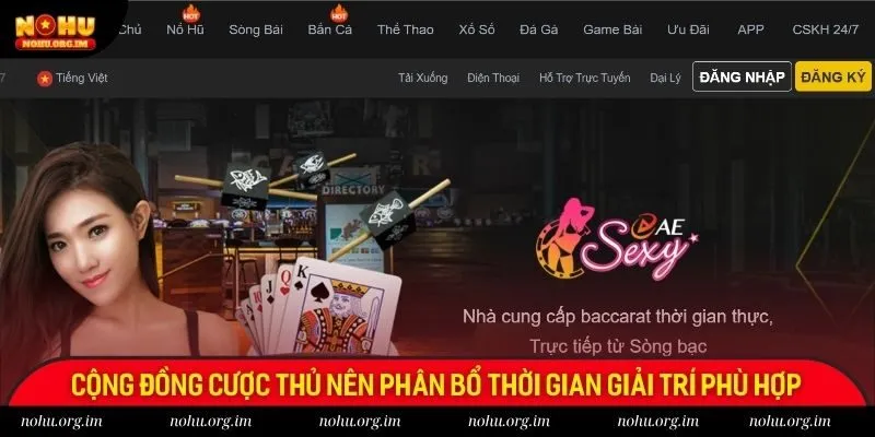 Cộng đồng cược thủ nên phân bổ thời gian giải trí phù hợp