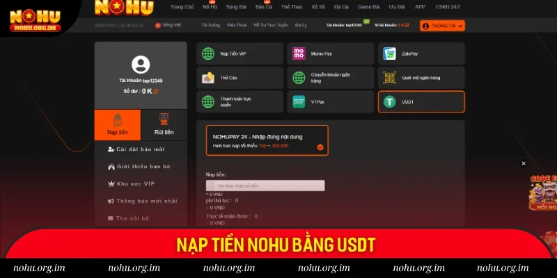 Ba bước gửi tiền nhanh chóng bằng USDT