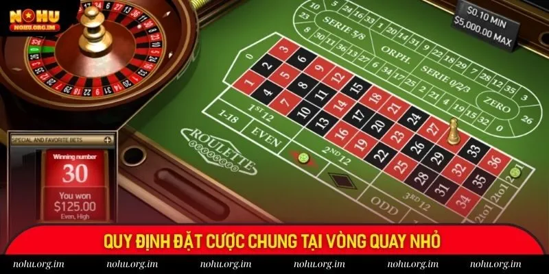 Quy định đặt cược chung tại vòng quay nhỏ Nohu